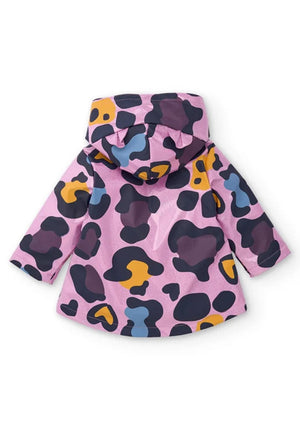 Tuc Tuc Mini Girl Animal Print Hooded Raincoat, Purple