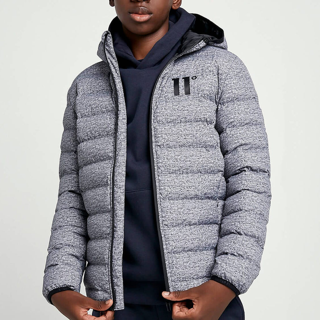 11 Degrees Boys Space Puffer Jacket, Grey Marl McElhinneys