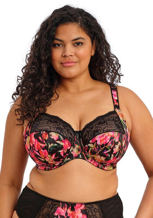 Elomi Morgan Floral Side Support Bra, Black Multi