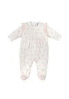 Babidu Baby Girl Rabbit Print Babygrow, White