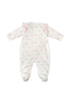 Babidu Baby Girl Rabbit Print Babygrow, White