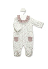 Babidu Baby Girl Floral Print Frill Collar Sleepsuit, Multi