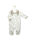 Babidu Baby Girl Frill Print Collar Sleepsuit, Multi