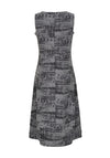 Ever Sassy Blurred Houndstooth A-line Midi Dress, Grey