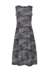 Ever Sassy Blurred Houndstooth A-line Midi Dress, Grey