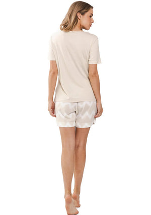 Pastunette Wave Short Pyjama Set, Beige
