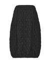 Ever Sassy Honeycomb Embossed Zip Front Midi Skirt, Black