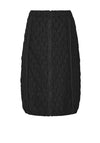 Ever Sassy Honeycomb Embossed Zip Front Midi Skirt, Black