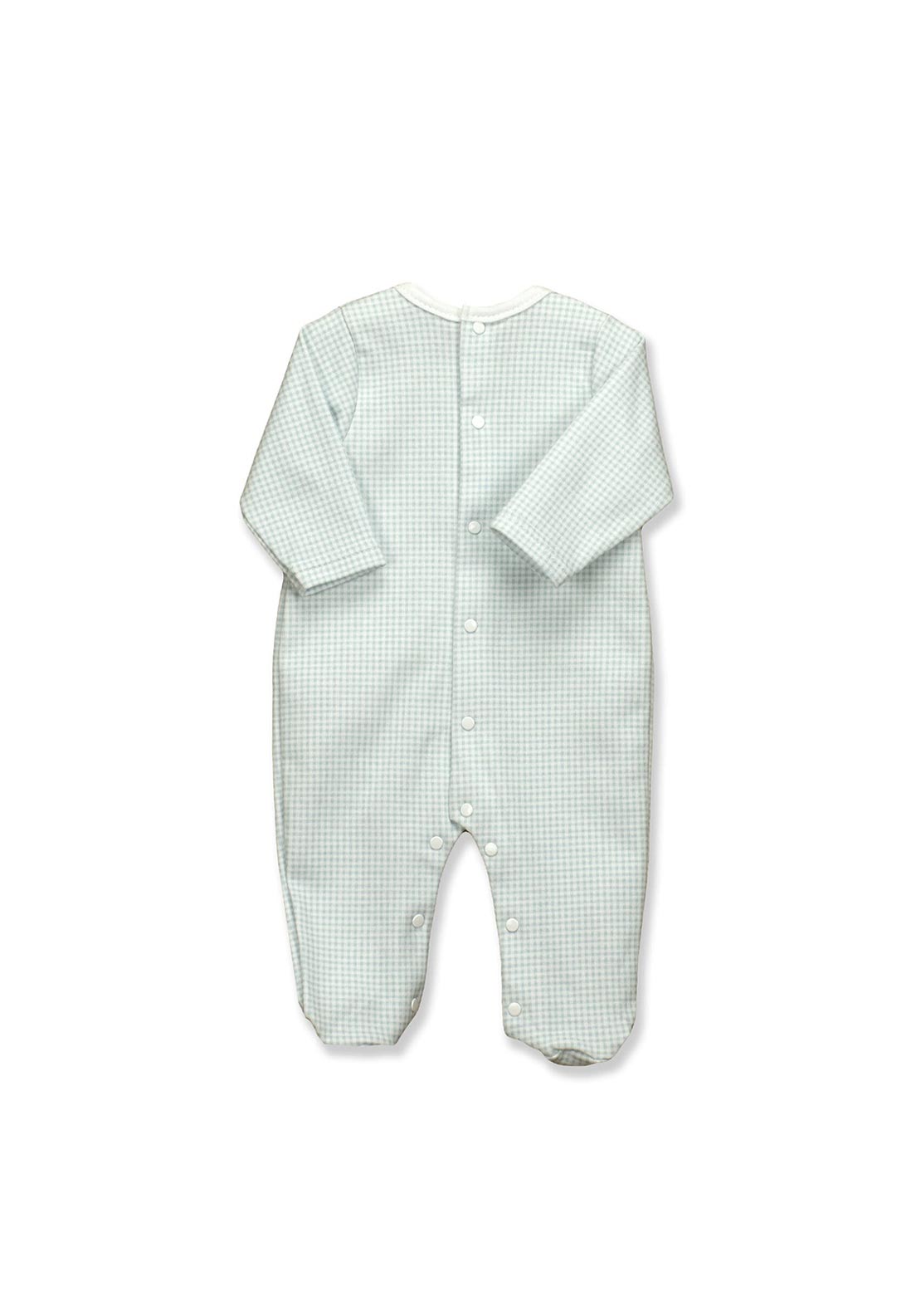 Babidu Baby Girl Check Print Sleepsuit, Blue