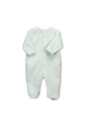 Babidu Baby Girl Check Print Sleepsuit, Blue