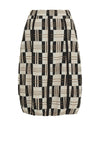 Ever Sassy Metallic Plaid Zip Front Midi Skirt, Multi