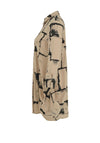 Ever Sassy Abstract Print Longline Blouse, Beige
