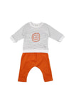 Babybol Baby Boy Stripe Top and Pant Set, Orange