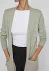 Vila Soft Knit Open Cardigan, Oil Green