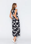 Kameya Cut-Out Back Abstract Print Maxi Dress, Black
