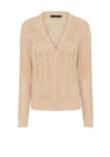 Micha Chunky Wide Knit V Neck Cardigan, Cream