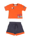 Babybol Baby Boy Skate Tee and Short Set, Orange