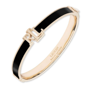 Ralph Lauren Black Hinge Bangle, Gold