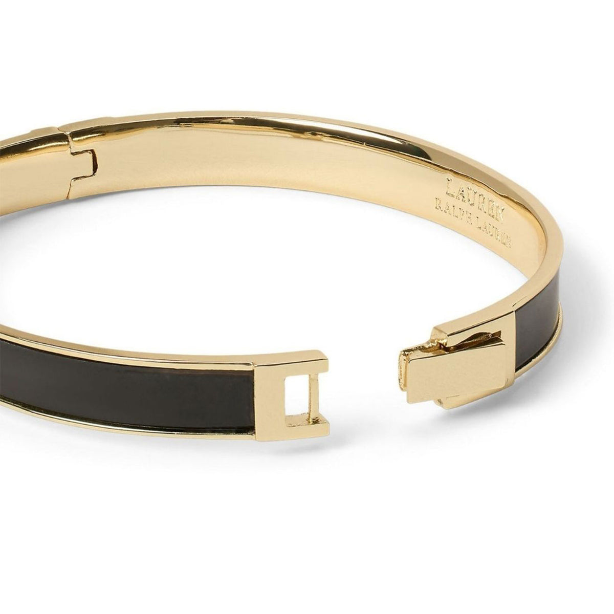 Ralph Lauren Black Hinge Bangle, Gold