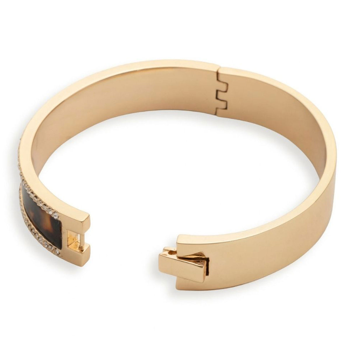 Ralph Lauren Tortoise Pavé Crest Logo Hinge Bangle, Gold