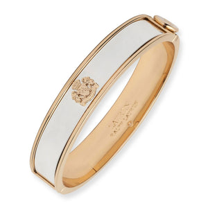 Ralph Lauren Two Tone Crest Logo Hinge Bangle, Gold & Silver