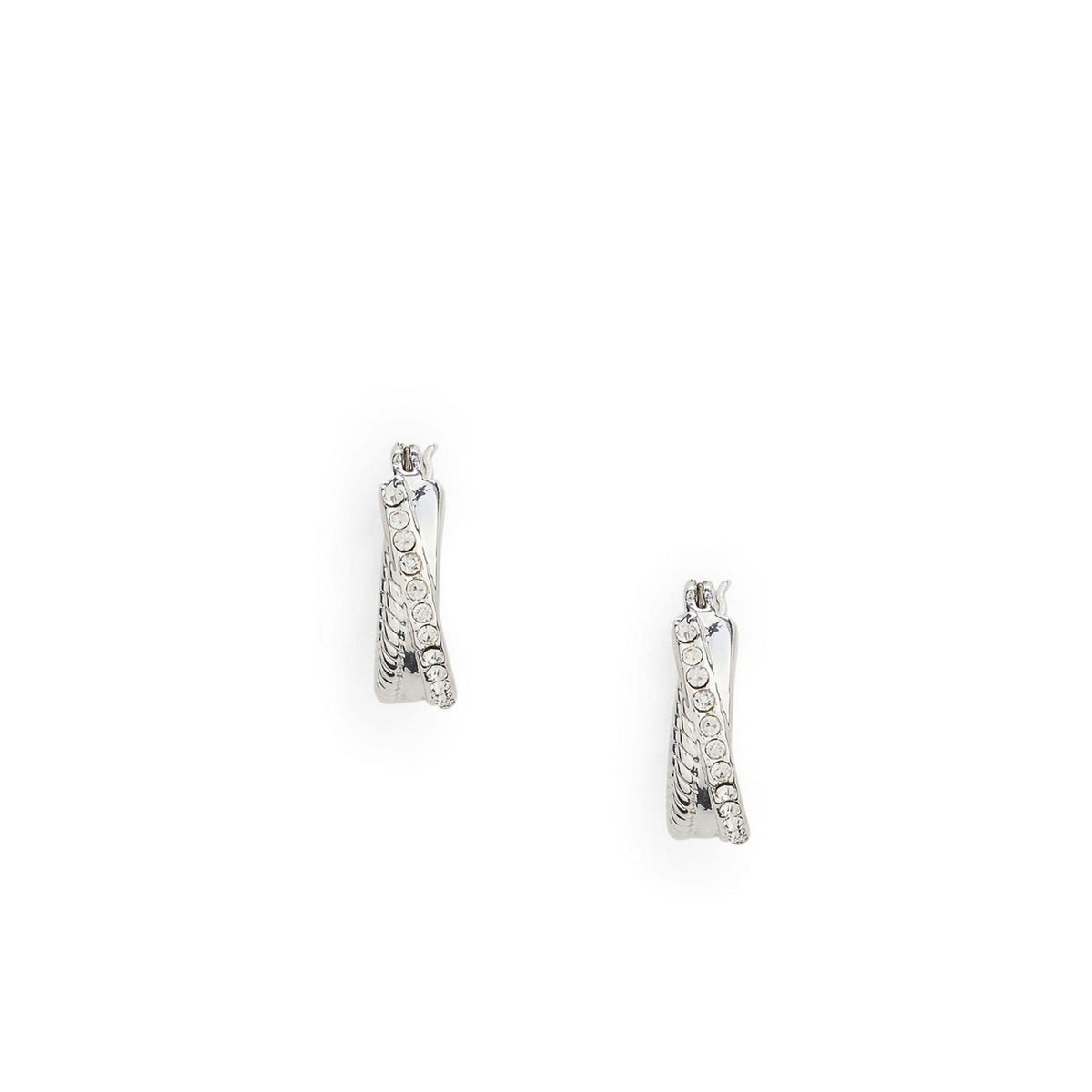 Ralph Lauren Pavé Twisted Hoop Earrings, Silver