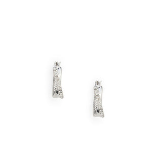 Ralph Lauren Pavé Twisted Hoop Earrings, Silver