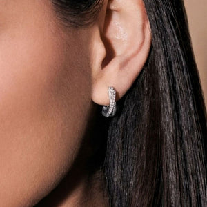 Ralph Lauren Pavé Twisted Hoop Earrings, Silver