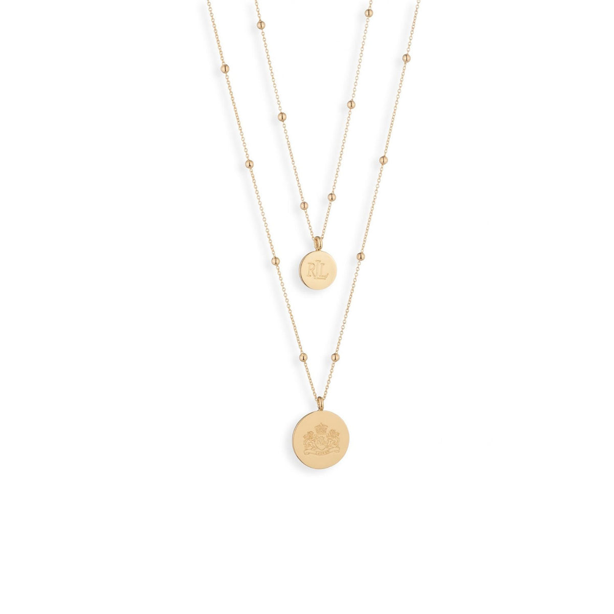 Ralph Lauren Logo Crest Double Row Necklace, Gold