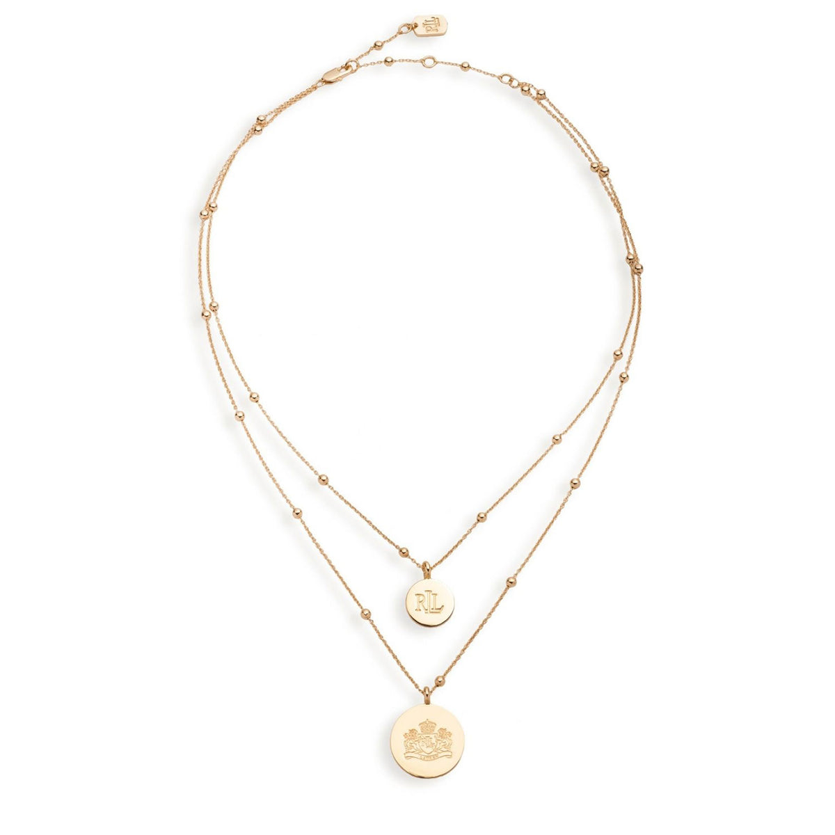 Ralph Lauren Logo Crest Double Row Necklace, Gold
