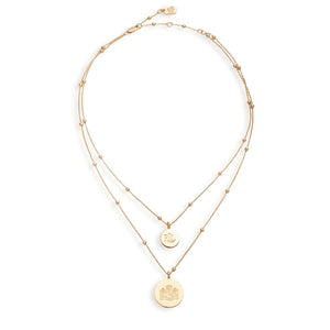 Ralph Lauren Logo Crest Double Row Necklace, Gold