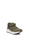 XTI Boys High Top Suede & Mesh Trainer, Khaki