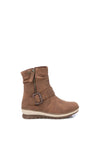 XTI Girls Buckle Ankle Boots, Camel