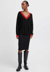 b.young Morla Contrast Jumper, Black
