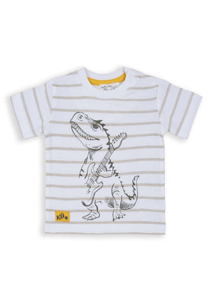 Babybol Baby Boy Long Sleeve Stripe Top, White