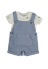 Babybol Baby Boy Short Dungaree and Tee Set, Blue