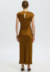 Selected Femme Wida Satin Ankle Dress, Tan