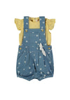 Babybol Baby Girl Daisy Tee and Short Dungaree Set, Blue