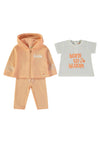 Babybol Baby Girl Bloom 3 Piece Tracksuit, Orange