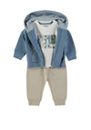 Babybol Baby Boy Dino 3 Piece Tracksuit, Blue Multi