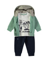 Babybol Baby Boy Sunny Day 3 Piece Tracksuit, Green Multi