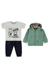 Babybol Baby Boy Sunny Day 3 Piece Tracksuit, Green Multi