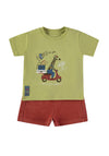 Babybol Baby Boy Jungle Tee and Short Set, Green