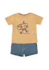 Babybol Baby Boy Play Games Tee and Short Set, Orange