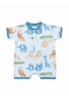 FS Baby Boy Animal Print Short Sleeve Romper, White