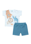 FS Baby Boy Animal Tee and Short Set, White Multi