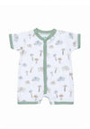 FS Baby Boy Elephant Short Sleeve Romper, White