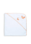FS Baby Girl Butterfly Hooded Towel, White