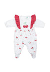 FS Baby Girl Cherry Long Sleeve Babygrow, White