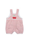 FS Baby Girl Cherry Stripe Romper, Red